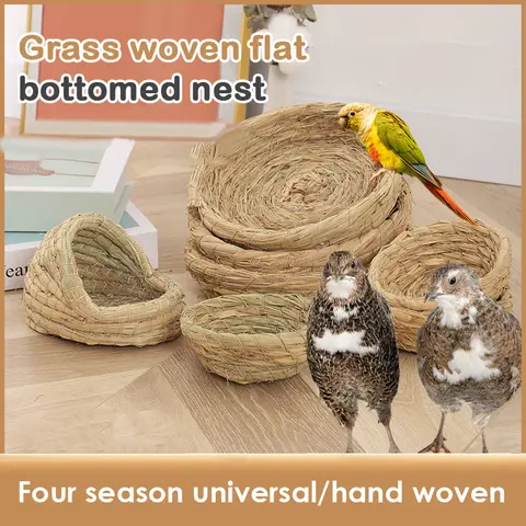 Hand Woven Tiger Skin Parrot Peony Nest Rutin Chicken Nest Egg Laying Warm Preservation Breeding Nest Grass Woven Bird Nest