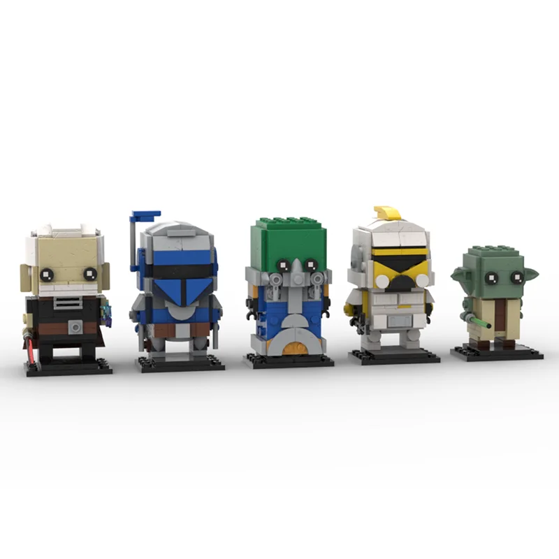 

605 деталей MOC Attack Clones Brickheadz: Модель звездной битвы, конструктор, игрушка для сборки, рождественский подарок, креативная идея для самостоятельной сборки