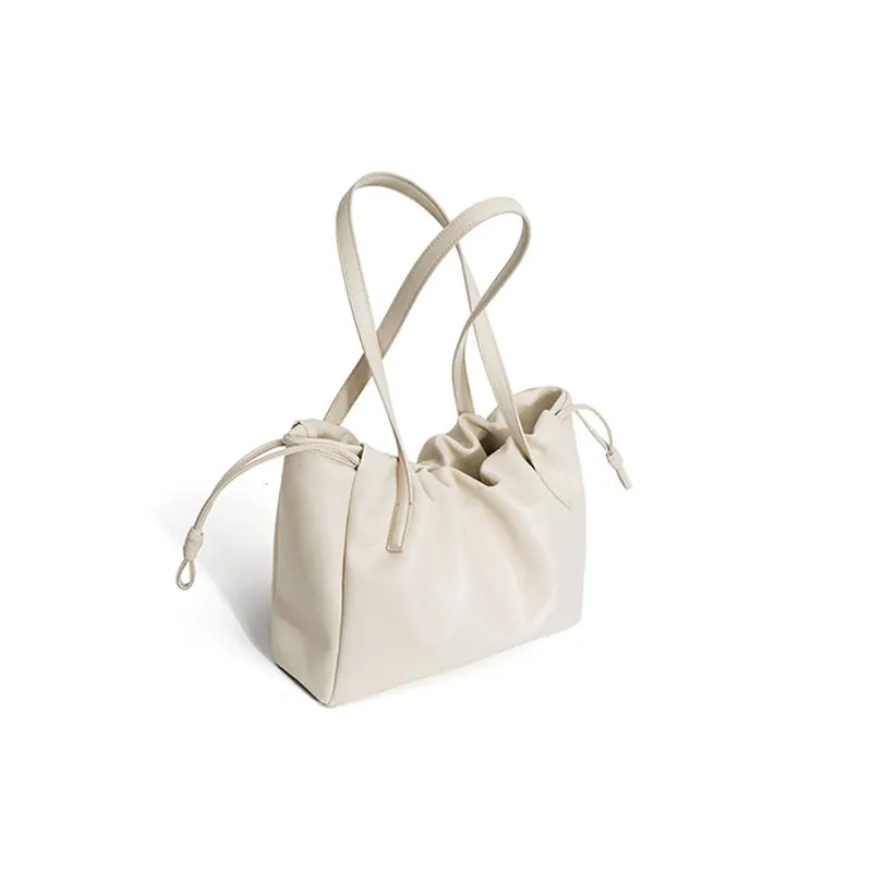 LOERSS borsa a tracolla da donna in pelle di vacchetta borsa a tracolla francese con coulisse borsa a tracolla moda pieghettata borsa Casual da donna