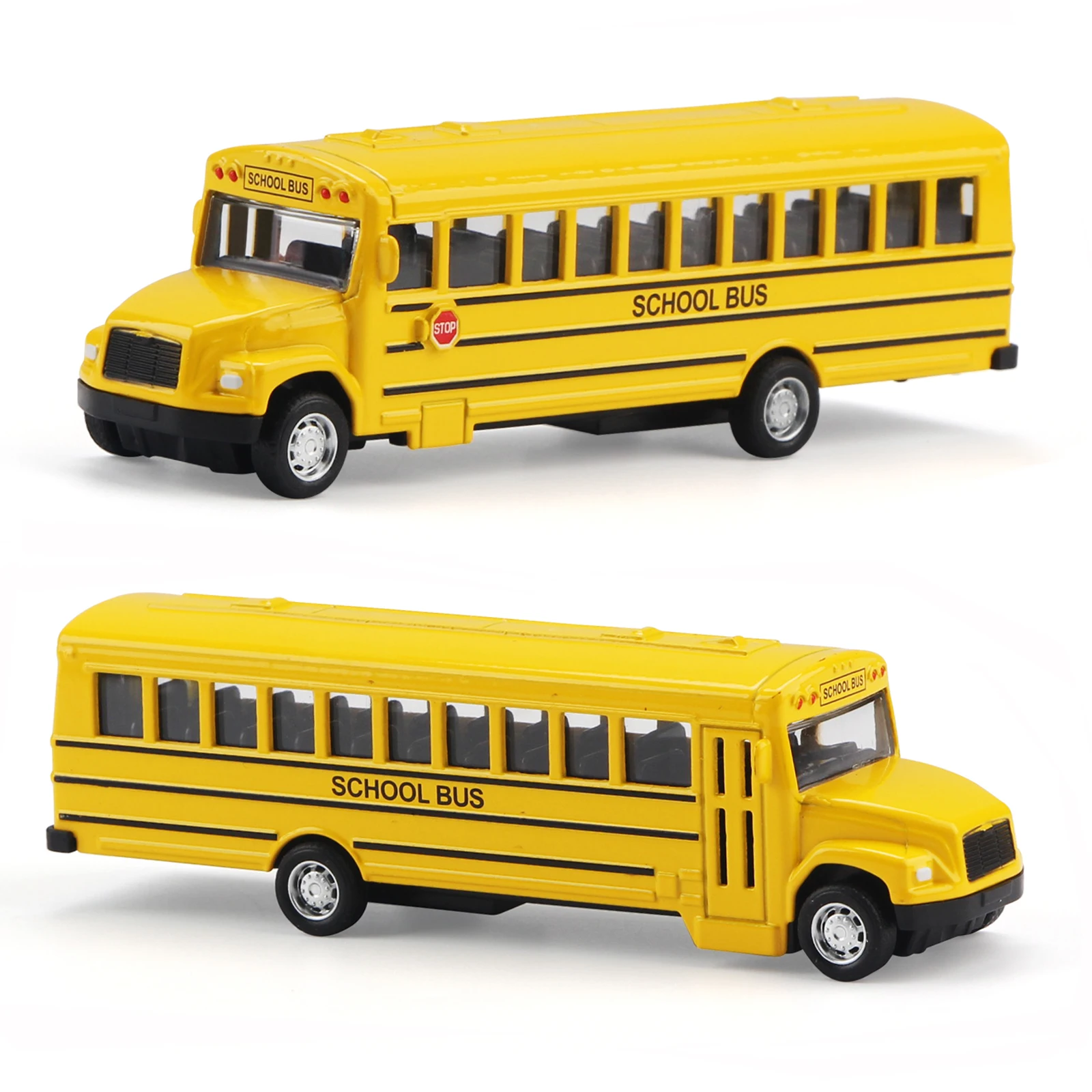 Simulation Alloy Pull Back School Bus Children\'s Inertia Toys Car Model Interactive Education Boy Gifts Toys Car Collection