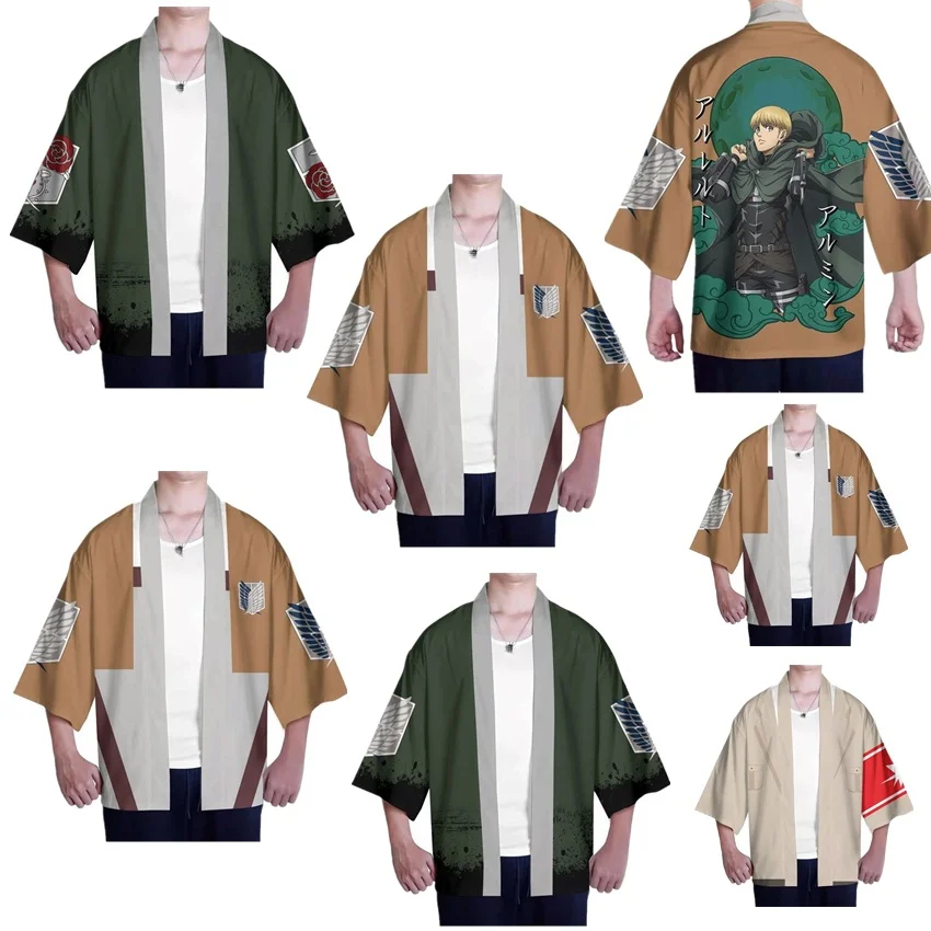 

Атака Титанов японского аниме косплей костюм Микаса Акерман хаори топы Armin Arlert кардиган комическая выставка наряд для взрослых