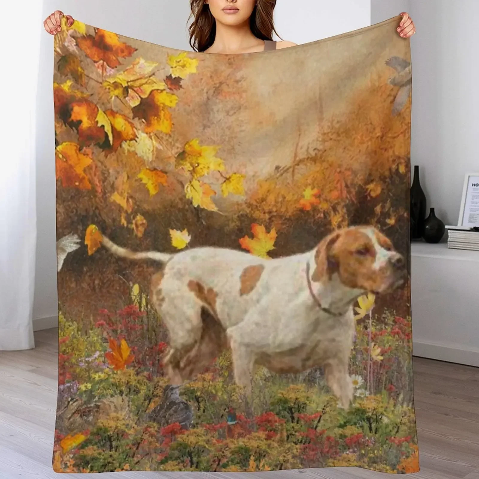 

New English Pointer hunts Throw Blanket Warm Plush Fuzzy Blanket for Living Room