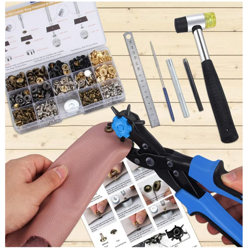 Practical-1Sets Button Fasteners Press Studs + Installation Tools Kit For Clothes Garment Bag Shoes Leathercraft