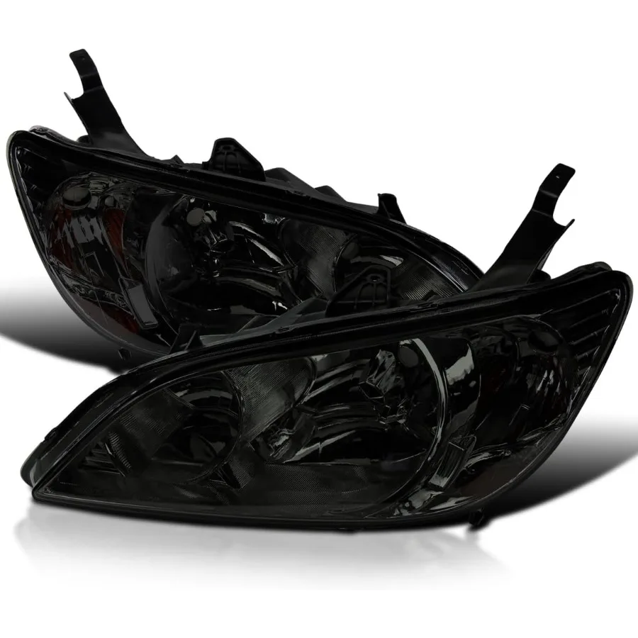 

Diamond Style Chrome Smoke Headlights for 20042005 Honda Civic 2D 4D L+R Pair Head Light Lamp Assembly with Premium Matte Finis
