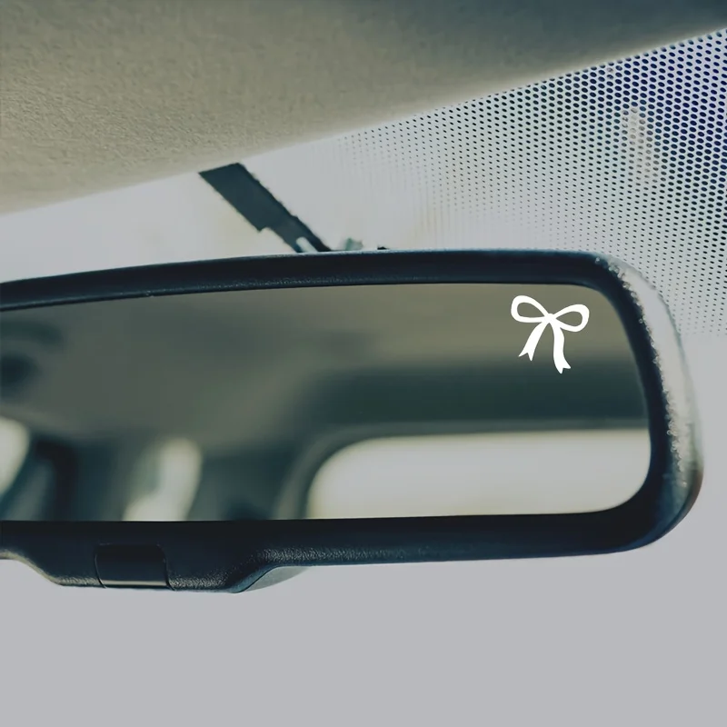 

2Pcs Coquette Bow Car Rearview Mirror Stickers, Stylish Vinyl Decals, Cute Decor Gift for Her