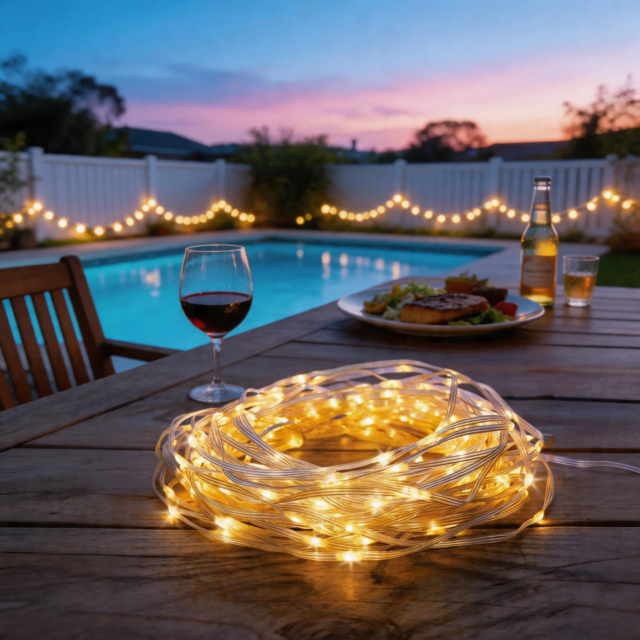 400m Solar Garden Rope Lights with 8 Models, IPX4 Outdoor/Indoor String Lights with Remote Control, Solar-Powered (800 LED)*4