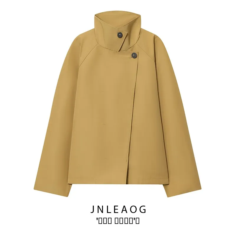 

JNLEAOG Faionable ort Coat Jaet Women's Simple Design Versatile Sle Autumn New Arrival Commute Long Sve Polyester ...