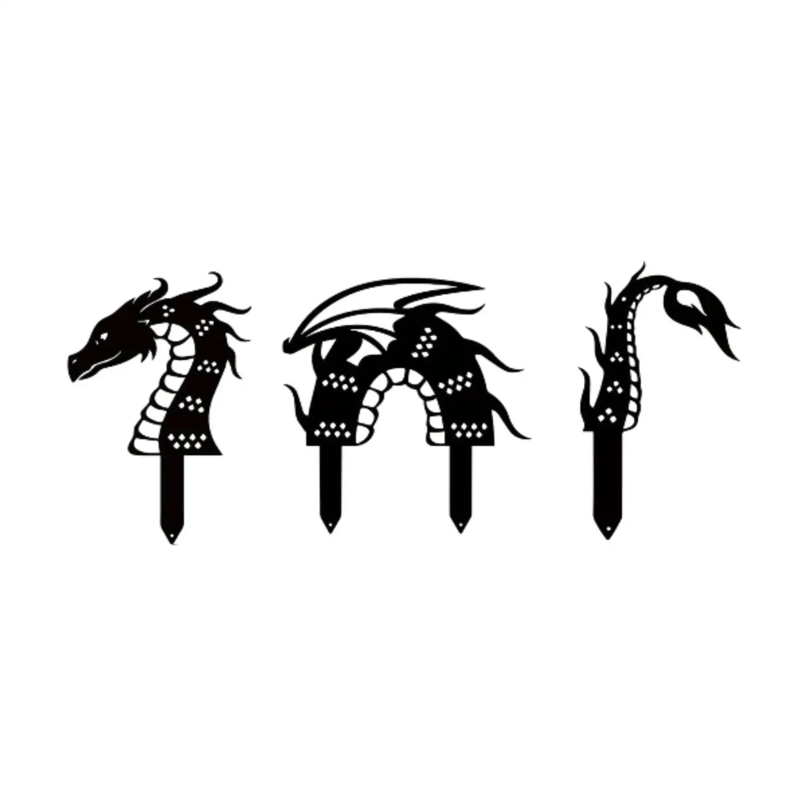 

Dragon Metal Decorative Garden Stakes Iron Easy to Install Yard Art Decor for Flowerbed Patio Yard Courtyard Housewarming Gifts
