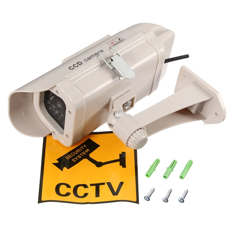 Kamera Keamanan Simulasi Plastik dengan Lampu LED Berkedip Mencegah Penjahat untuk Penggunaan Dalam/Luar Ruangan atau Luar Ruangan