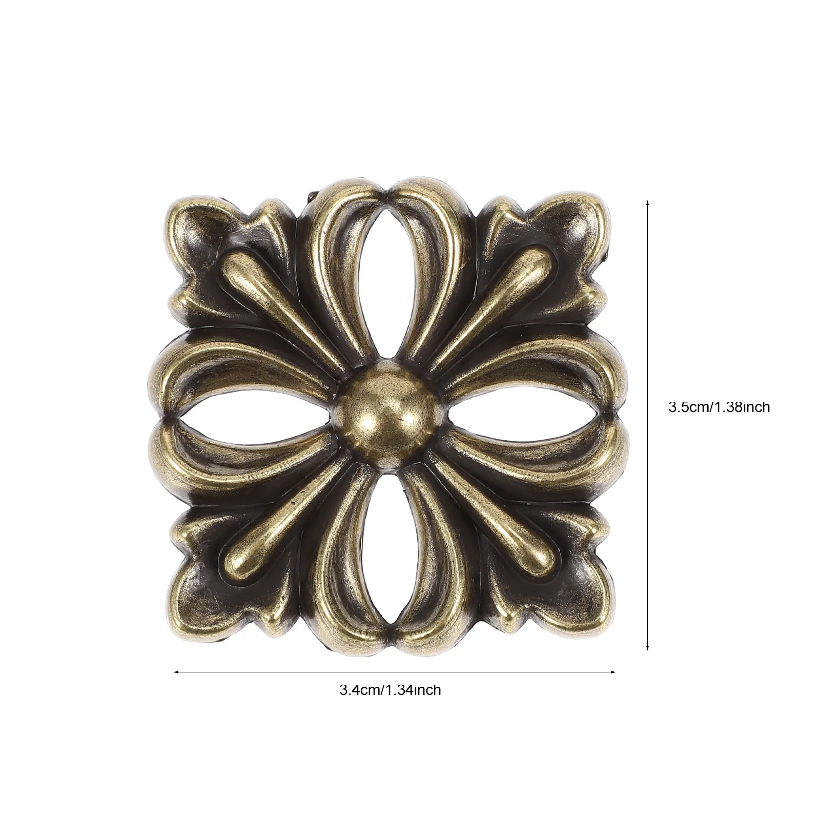 

12Pcs Furniture Metal Flower Piece Elegant Flower Pattern Decor for Home Office Desk Cabinet Vintage Style Retro Metal Plate