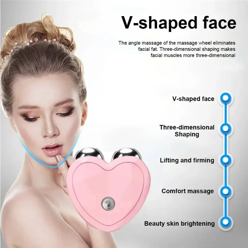 เครื่องนวดหน้า Microcurrent EMS Face Lifting Machine Roller กระชับผิว Rejuvenation Beauty ชาร์จ Facial Anti ริ้วรอย