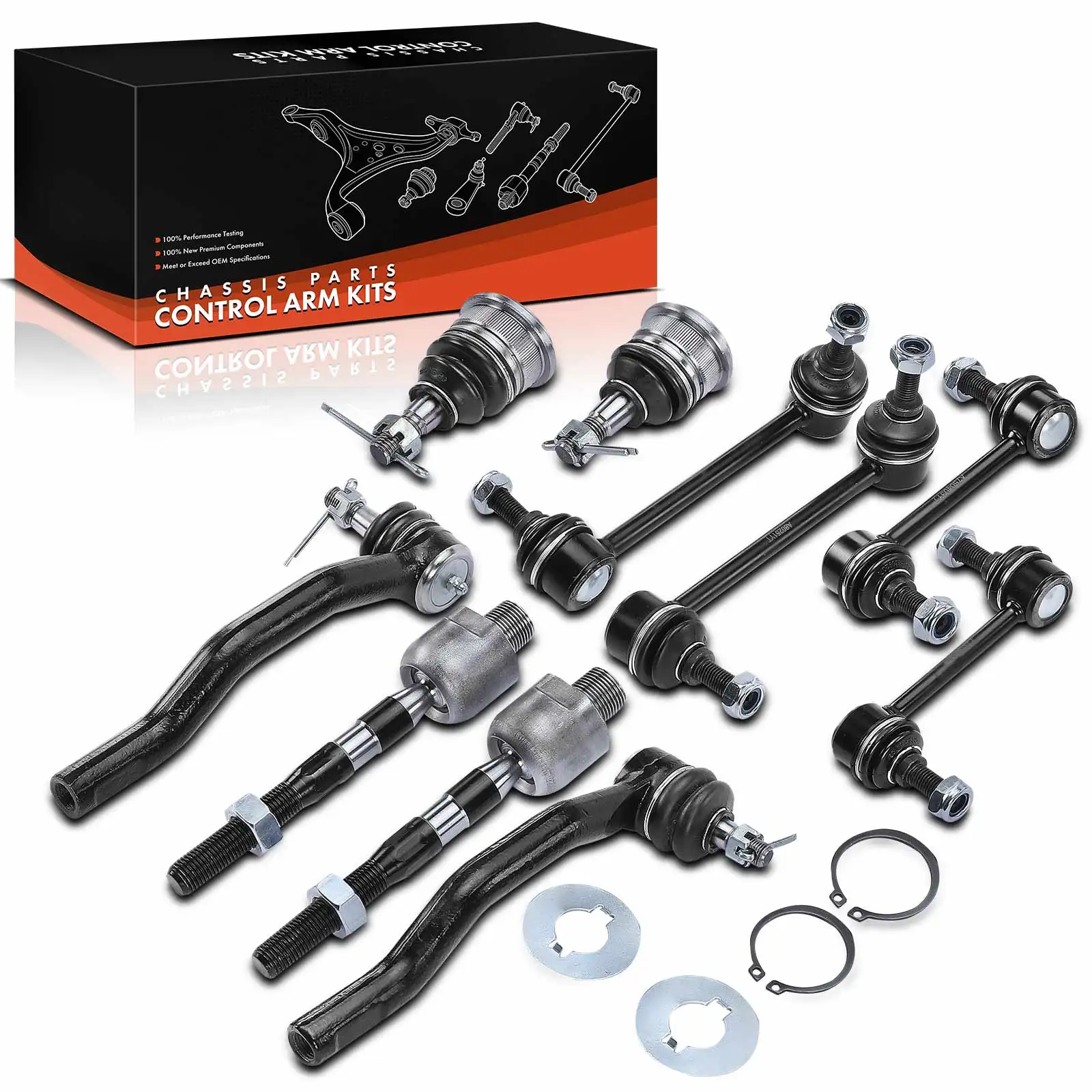 Frankberg 10-delige set draagarmen voorwielophanging, links en rechts boven, voor Mazda 6 sedan GH (2009–2013), onderdeelnummers K80250, ES800855, K750403