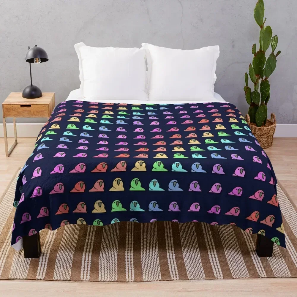 

Party Parrot Rainbow Throw Blanket Travel Size Cozy Blanket for Plane Train
