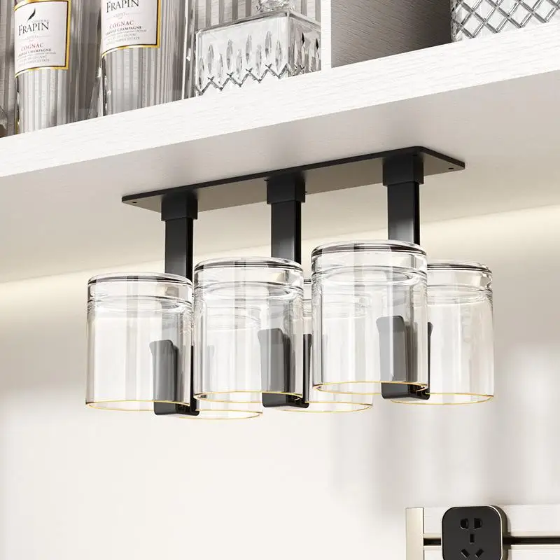 Living Room Kitchen Punch-Free Goblet Wine Glass Hanging Rack Upside Down Drain Household Red Wine Glass Hanging Rack