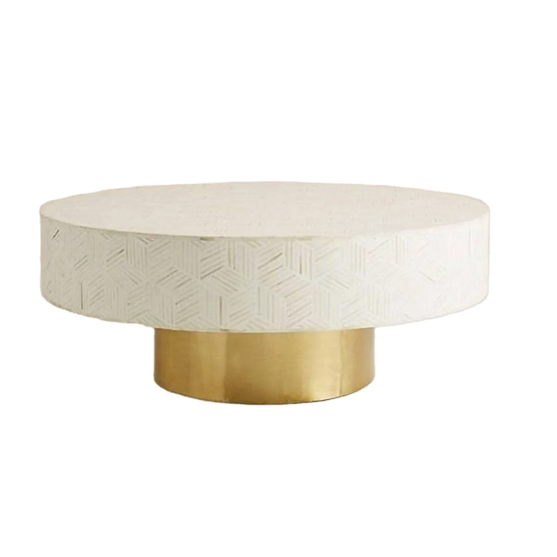 #Modern Luxury Mother of Pearl Inlay Coffee Table New Design Round Decorative Furniture for Living Room Set Made in Vietnam