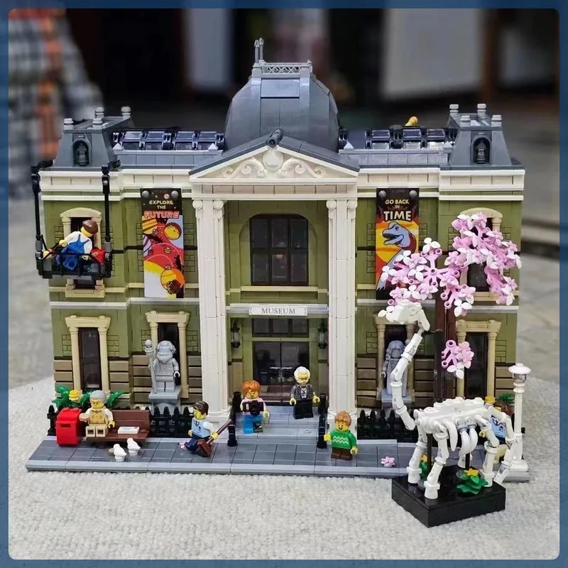 Icons Natural History Museum Biggest Modular Building Set Architecture Street View Building Blocks Toy Kids Gift
