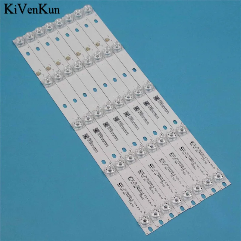 

8 шт./компл., новые светодиодные лампы для телевизора ZN-50JA05A-8 71214 V1.0-01, полосы подсветки JAV-D18-50-ZX-DT5-A0, полосы линейки, ленты