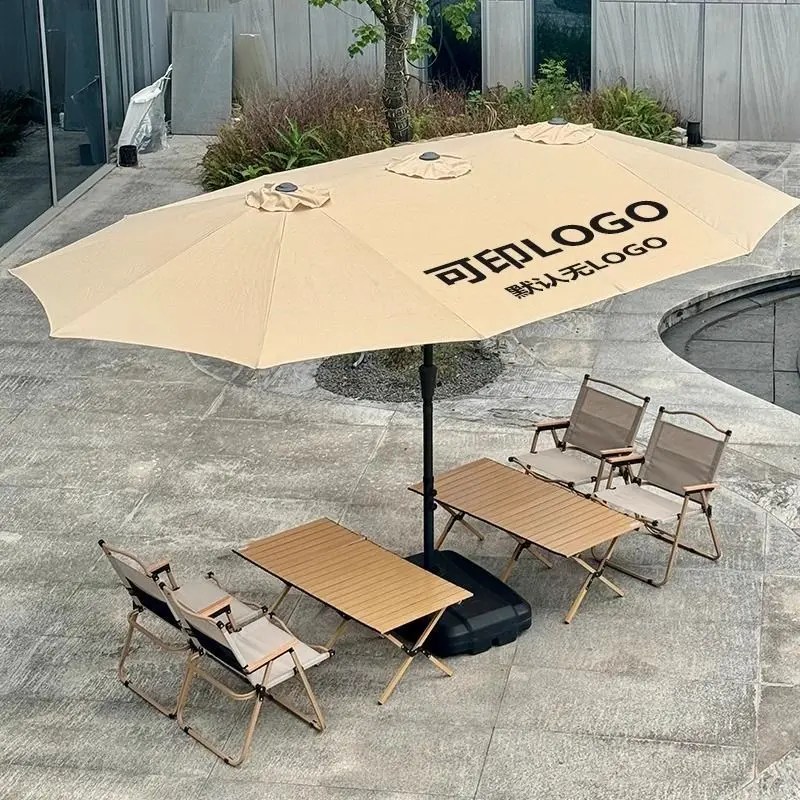 LH Outdoor Shade Garden Umbrella Stall Outdoor Solar Beach Sun Umbrella