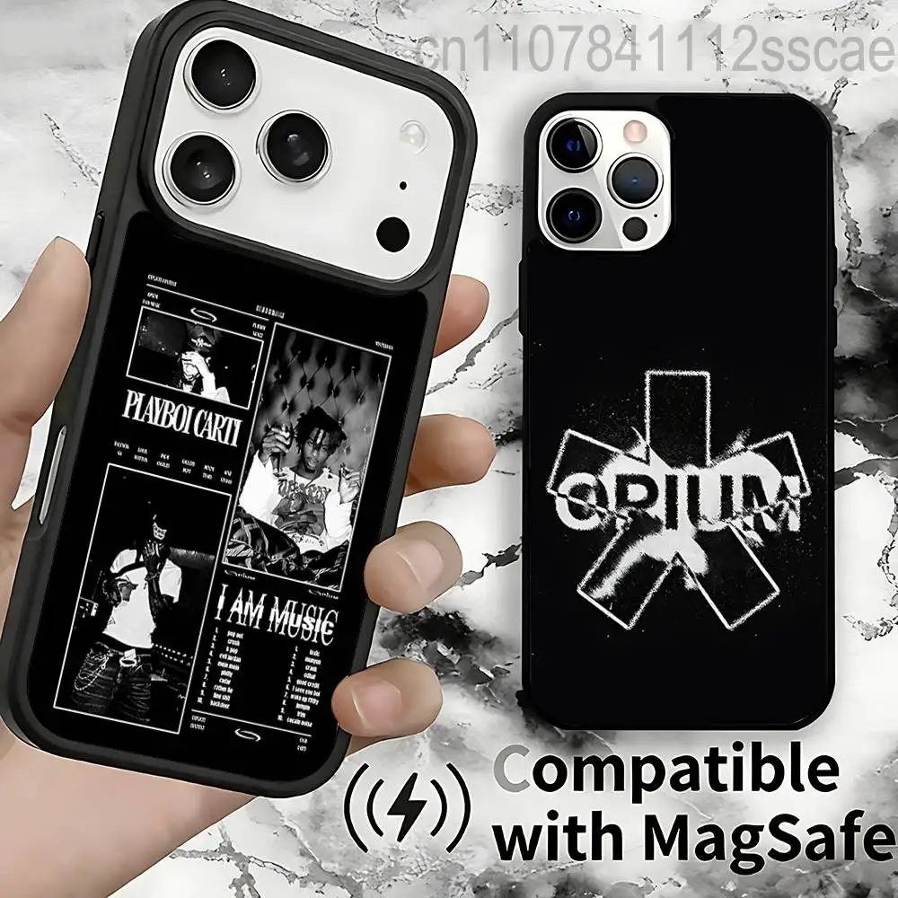 

O-Opium Rap Playboi Carti Magnetic Case: Compatible with IPhone 17,16,15,14,13,12,11,Pro,Max,Plus,Mini,SE4,E