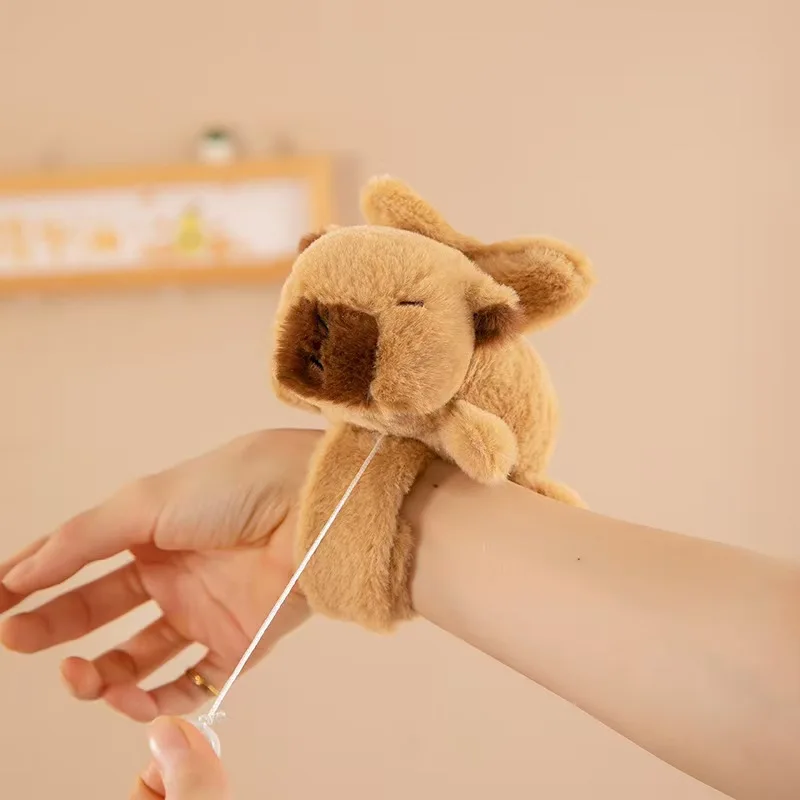 Capybara Clap Circle Plush Doll Bracelet Wings Move Multipurpose Bag Strap Decoration Fun Pop Clap Circle Children's Wrist Gift