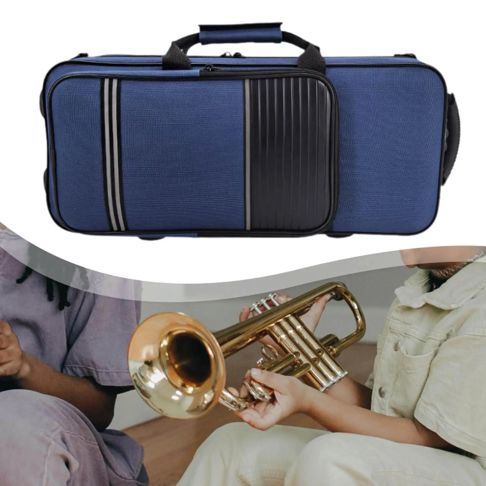 

Дополнительный чехол для трубы с передним карманом, мягкая сумка-рюкзак для духовых инструментов, удобный для путешествий