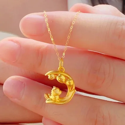 

Real gold high quality pure gold 999 dragon pendant zodiac AU999 real gold 24K necklace dragon pendant jewelry women gift