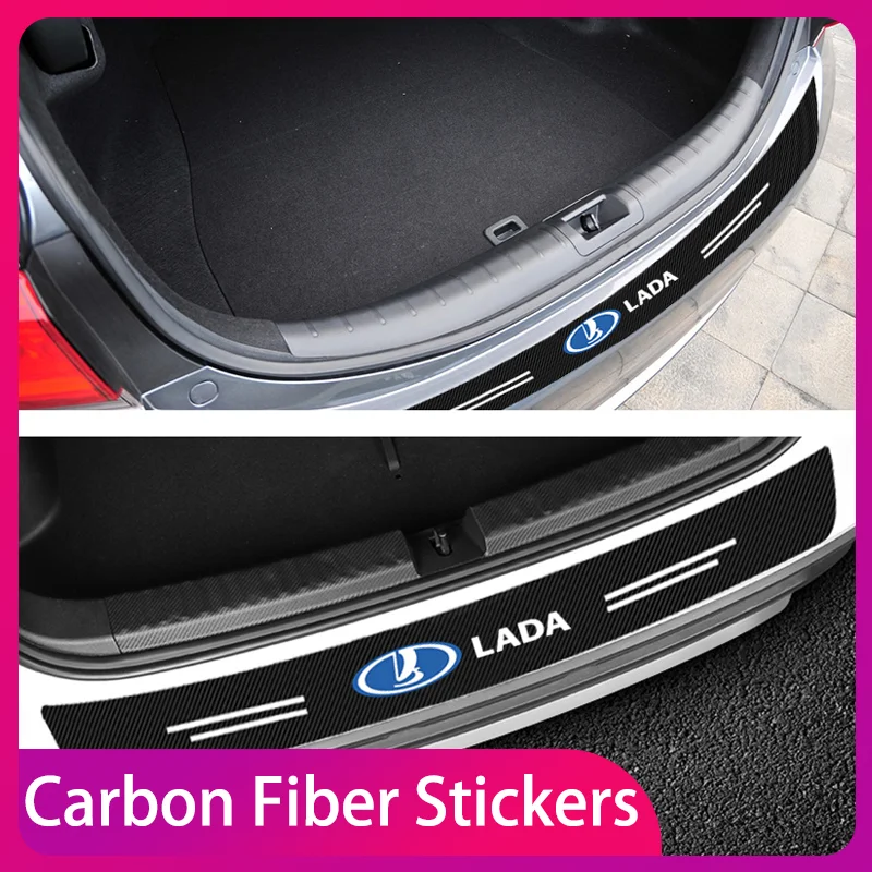 

Car Rear Bumper Load Edge Carbon fiber film Protector Stickers For Lada VESTA Niva Kalina Priora Granta Largus Vaz Samara 2110