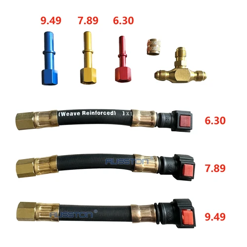 Imagen 2 del producto Kit de herramientas de calibre de presión de combustible de conexión rápida 0-100 PSI con línea de combustible de 9,49, 7,89, 6,30 adecuado para más motores de vehículos RV