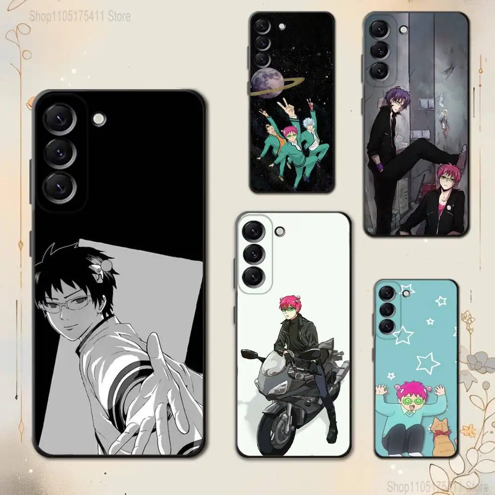 

Cute S-Saiki K-Kusuo Phone Case For Samsung Galaxy A 73,72,51,53,52,71,22,5G,Note,J7,8,9 Soft Black Cover