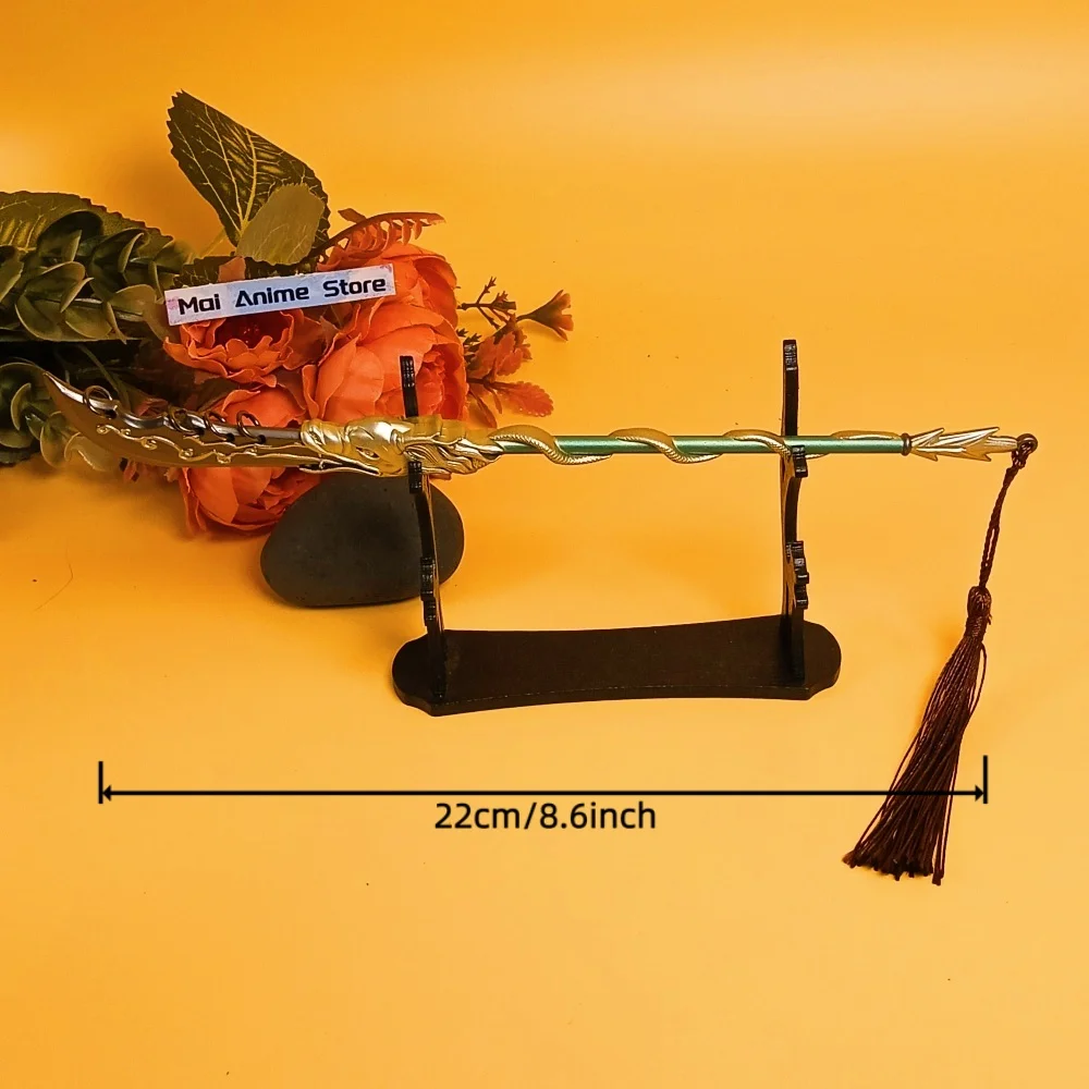 8.6 inch Metalen Chinese Zwaard Katana Anime Zwaard Oude Damascus Zwaard Echte Grootte Katana Originele Samurai Sabel Unsharp Speelgoed Gift