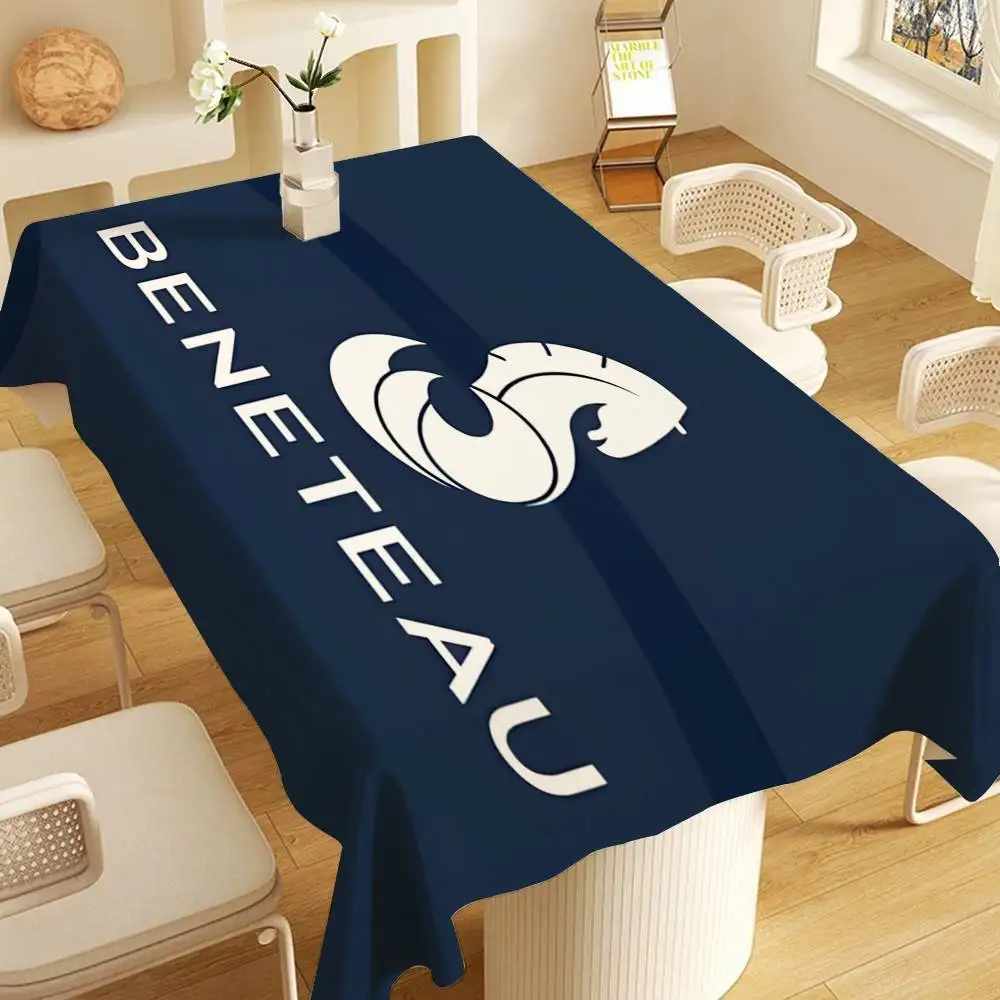 B-BENETEAU Logo Rectangle Tablecloth Table Decor Reusable Waterproof Kitchen Dining Table Cloth Holiday Party Decoration