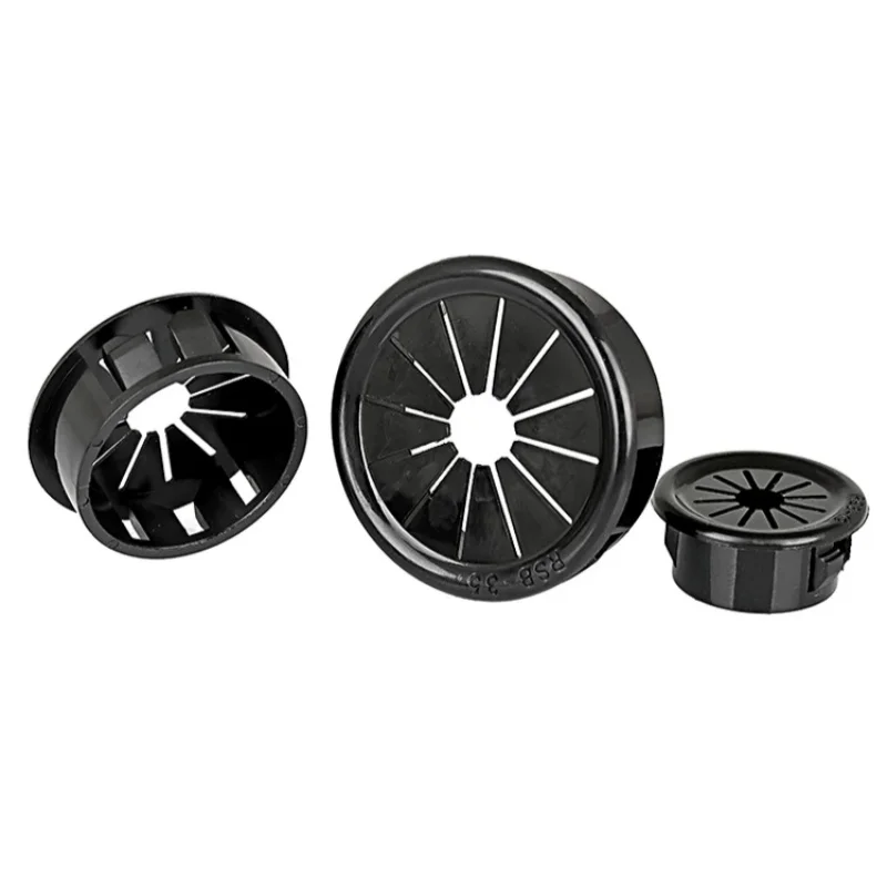 Black Nylon Plastic Cable Hole Cover RSB 10-100mm Furniture Dust Plug Buckle Table Grommet Wire Passing Line Outlet Rings image 2