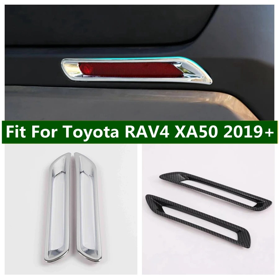 

ABS Rear Fog Light Lamp Cover Trim Fit For Toyota RAV4 RAV 4 XA50 2019 - 2023 Bumper Reflector Decoration Frame Car Accessories