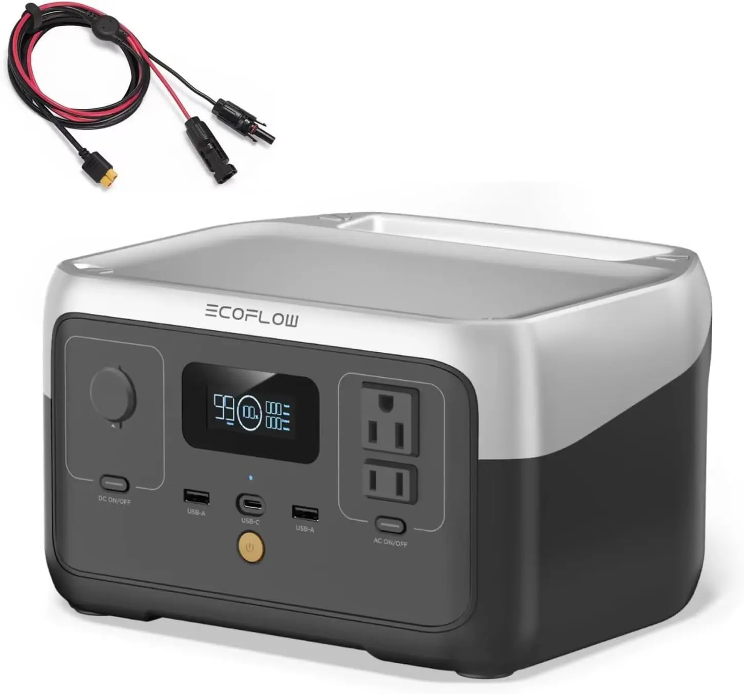 

EF ECOFLOW RIVER 2 Portable Power Station, 256Wh LiFePO4 Battery, 1-Hour Fast Charge, Up to 600W AC Outlets, Solar Generator for
