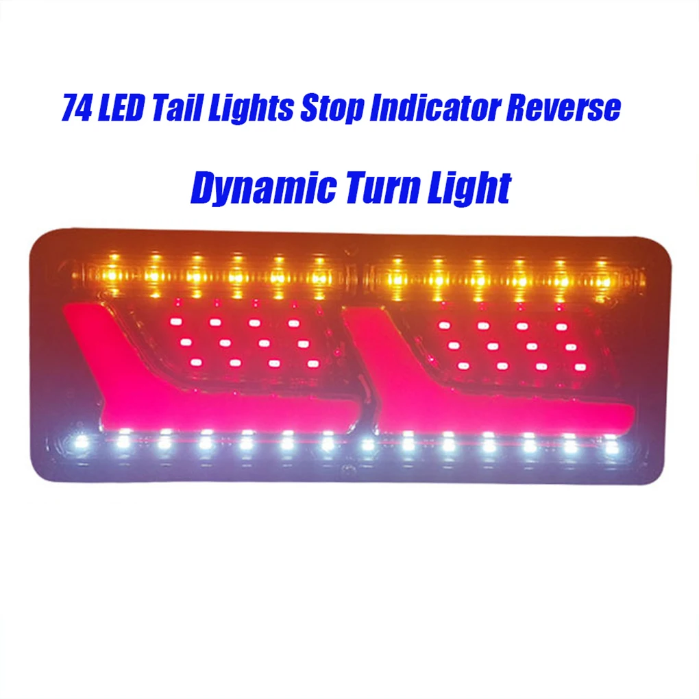 74 LED Tail Light Indicator Stop Warning Lights Reverse Light Waterproof 2V/24V For Caravan Truck Boat