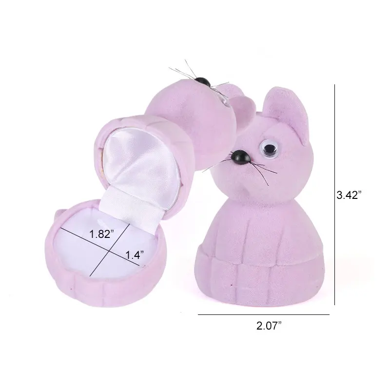 Fluwelen Sieraden Box Organizer Leuke Dieren Trouwring Box Fruit Opbergdoos Oorbel Ketting Display Verpakking Cadeau Accessoires