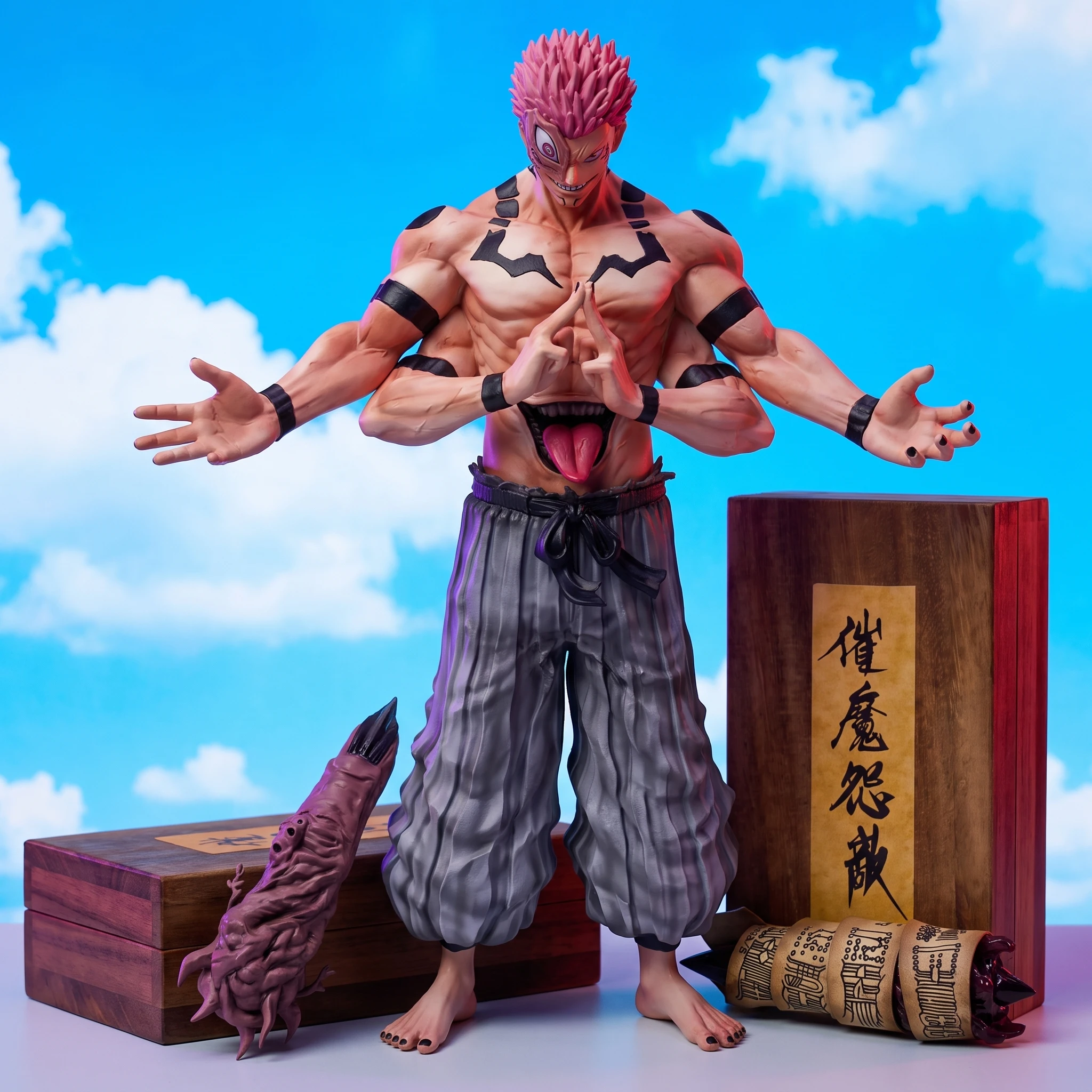 Ryomen Sukuna Finger Box Figures Action Figurine Anime Jujutsu Kaisen Statue Gojo Sukuna Home Decor Table Accessories Toy Gift