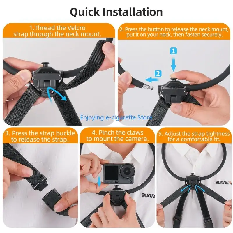 Magnetische Halshalterung für Action 6 Kamerahalter für Reisen, Wandern, Radfahren, Video Y4QF – Detail 5