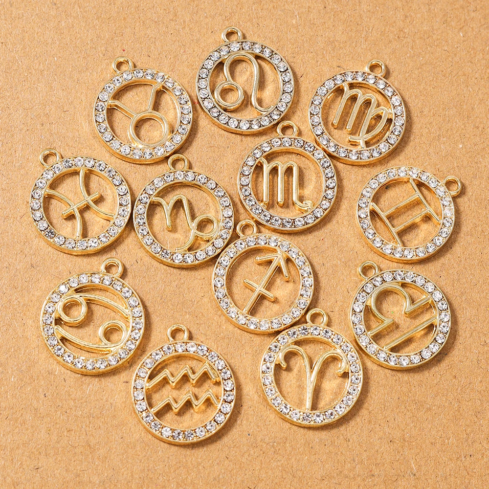 10 pçs liga strass constelação encantos pingente para colar brincos pulseira diy jóias fazendo acessórios suprimentos