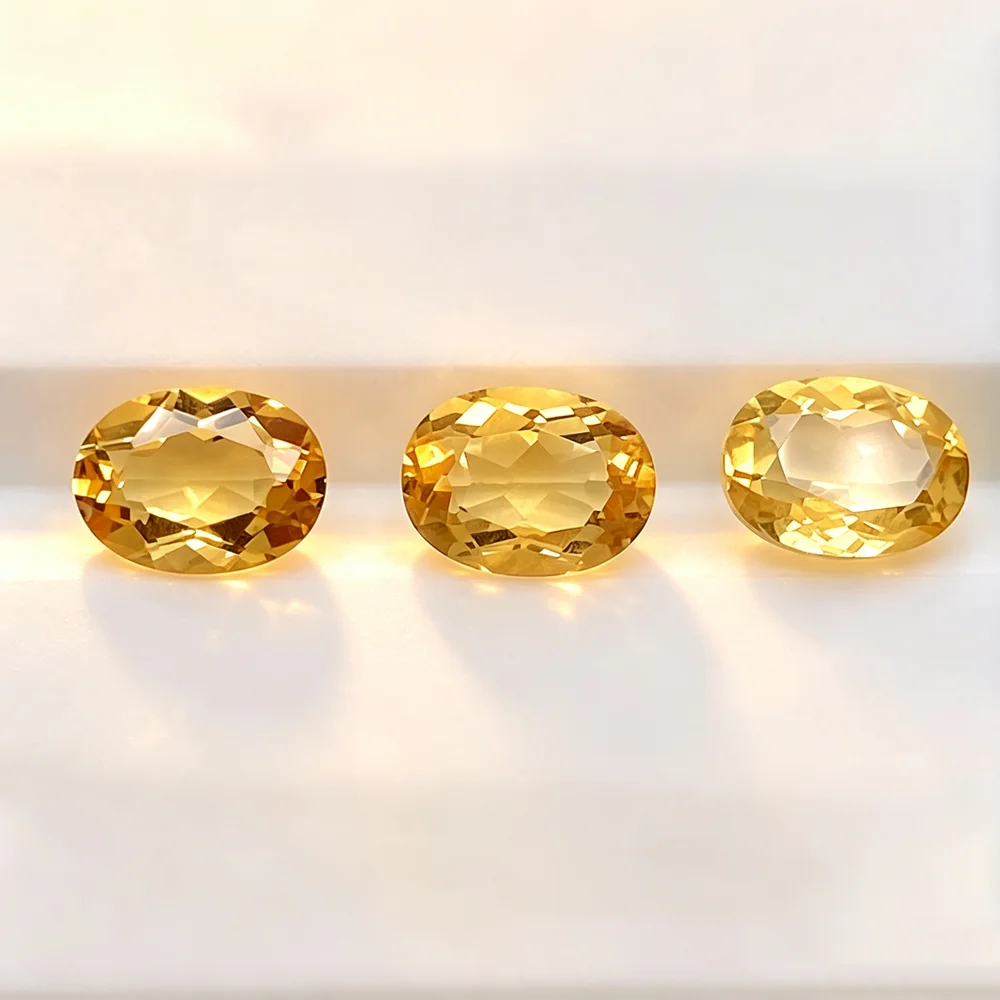 Factory Wholesale 30pcs 10pcs Lot Genuine Natural Citrine Oval Shape Facet Cut 3x5-13x18mm Eye Clean Loose Gemstone For Jewelry