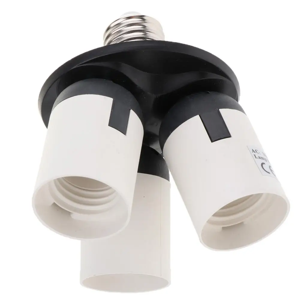 3-in-1 Adjustable Base Light Lamp Bulb Adapter Holder Socket Divider E27