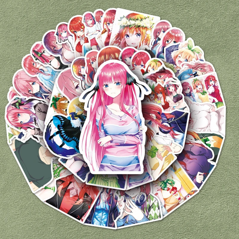 

50/30/10 шт. Nakano Ichika Nino Miku Yotsuba Itsuki популярный аниме периферийный чемодан компьютерный скейтборд водонепроницаемые наклейки