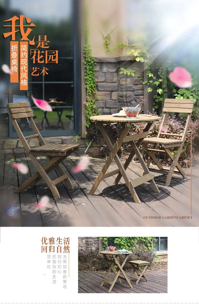 Balcony Leisure   and Chair Foldable Coffee Table Garden Outdoor Table Chair Back Chair Coffee