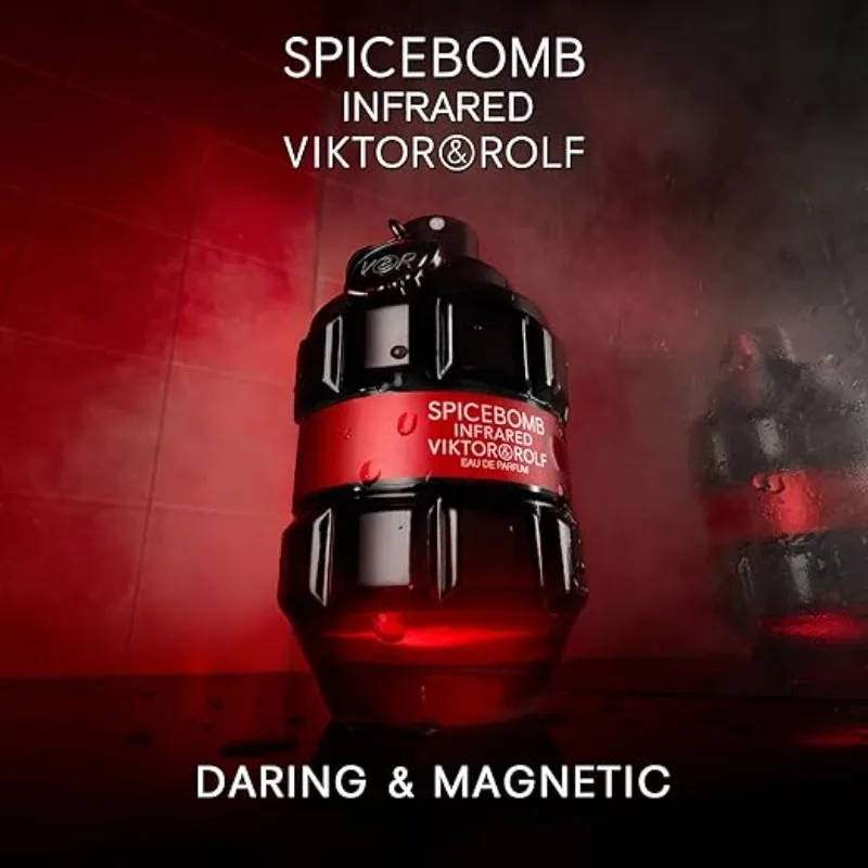 Viktor&Rolf - Spicebomb Infrared Eau De Parfum - Woody & Spicy - Colonia Para Hombre - Con Notas De Cuero Y Canela - 3 Fl Oz