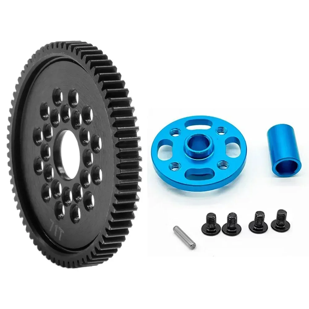 โลหะ 63T 64T 65T 71T 54500 Spur Gear และเกียร์ Mount ชุดเกียร์ความเร็วสูงสําหรับ Tamiya TT-02 TT02 1/10 RC รถอะไหล่อัพเกรด