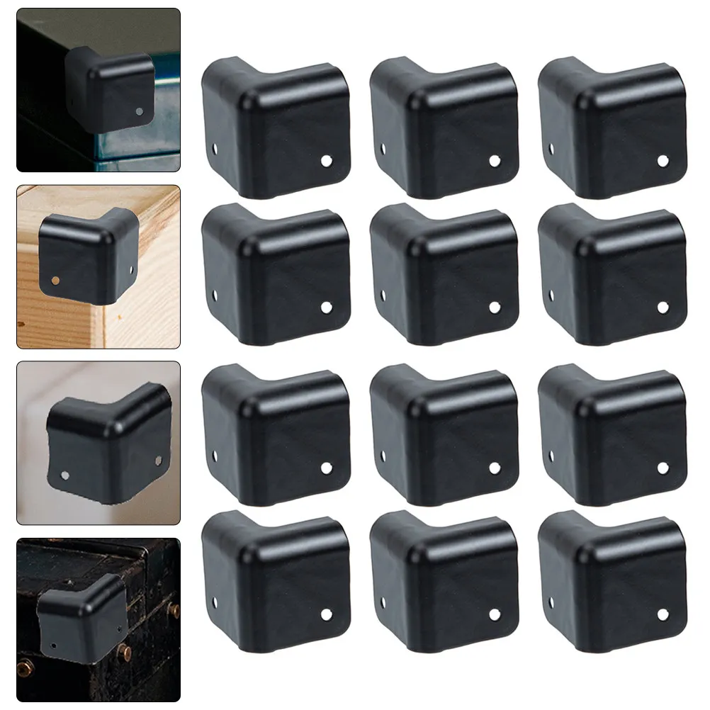 12Pcs Metal Corner Guards Retro Iron Protective Covers for Speaker Guitar Cabinet Box Edges Protection Anti-Collision Corner