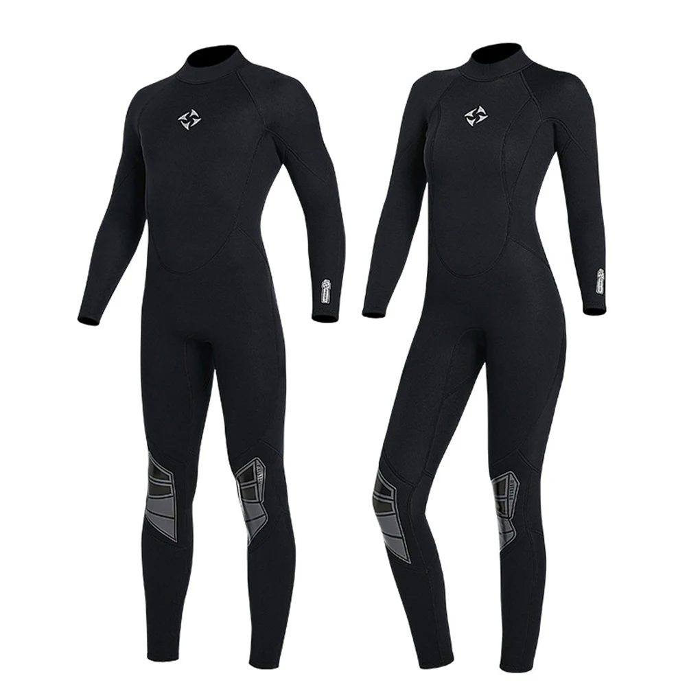 Diving Suit High Efficiency Cold Proof Swimsuits Strong Sunscreen Easy to Wear Long Sleeve One-piece Style Wetsuit Men Black XXL