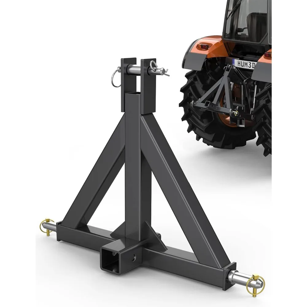 

Heavy Duty 3 Point Trailer Hitch Receiver for Tractors, Compatible with Category 1 Models, Black Finish