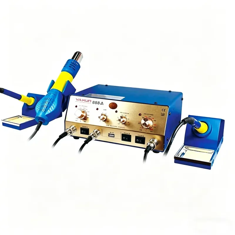 YAXUN YX-888A 3 IN 1 Rework Station Hot Air Dual Soldering Iron 5V USB Power Supply ESD Welding Repair Station