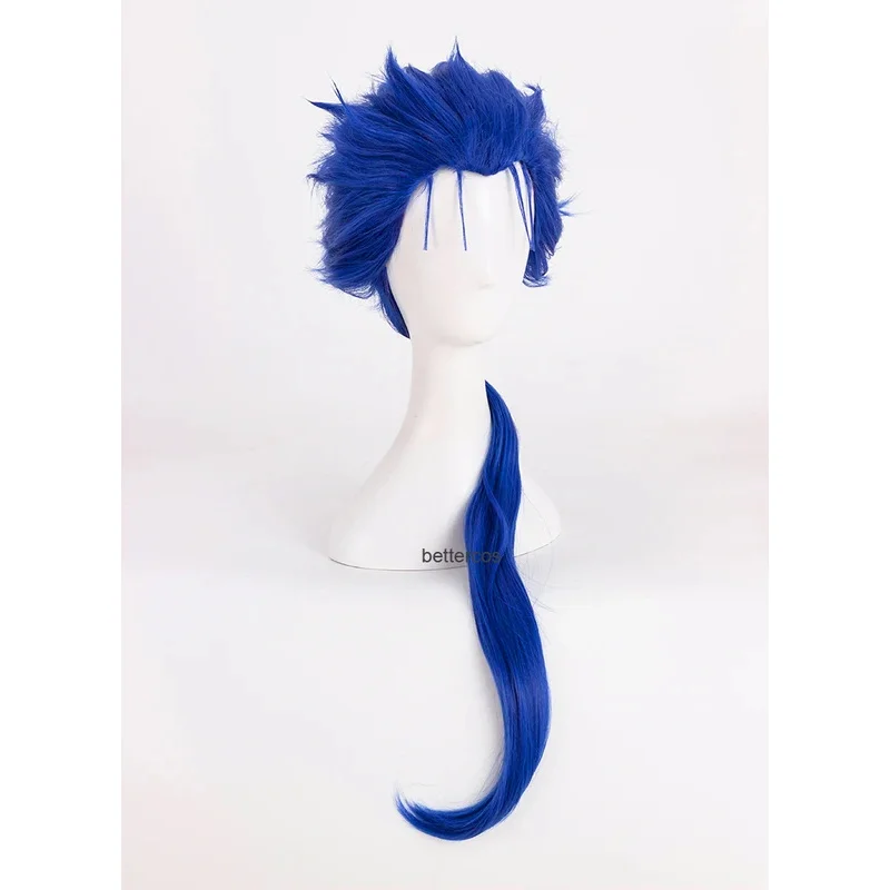 

ff34FGO Last Encore Cu Chulainn Setanta Cosplay Wigs Blue Long Straight Heat Resistant Synthetic Hair + Wig Cap